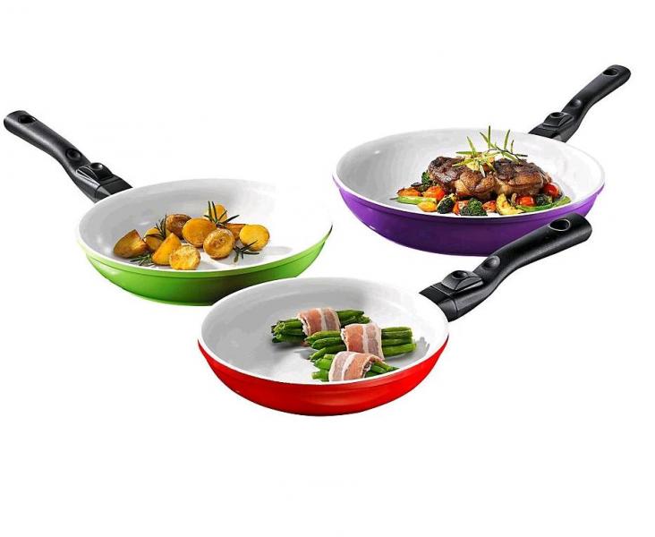 Pfannenset 3-teilig 26+28+30cm - Antihaft Bratpfannen Induktion